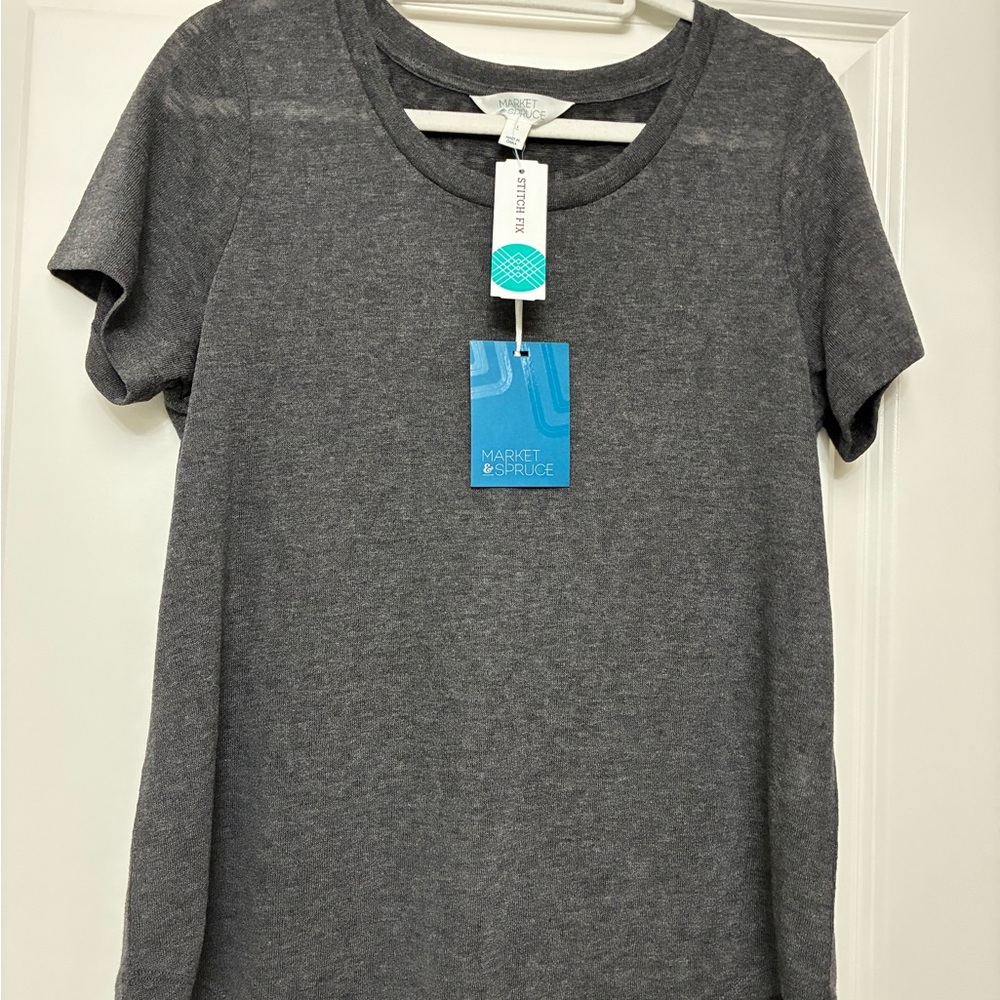 NWT - Market & Spruce Charcoal Knit Tee
